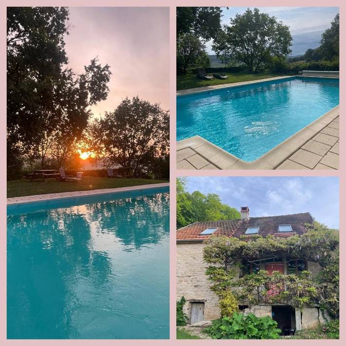 Location de vacances pour 4 personnes, avec Balcon ainsi que Jardin et Piscine à Hauteroche