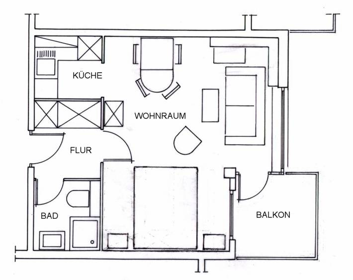 Studio für 2 Personen, mit Balkon in Schausende - 2