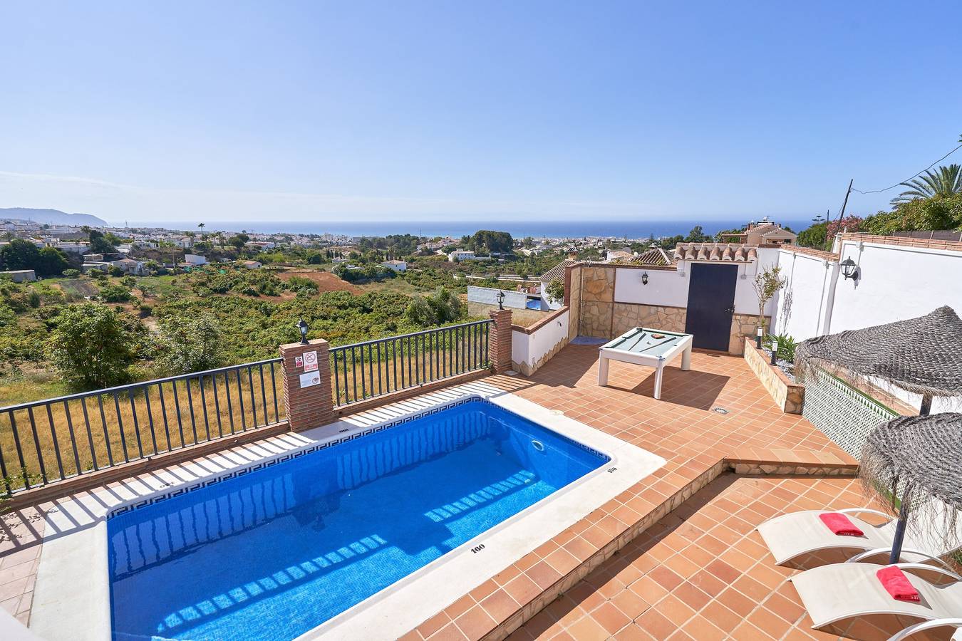 Ferienvilla "Villa Suspiro" mit Pool und Terrassen mit Panoramablick auf das Meer in Rio Chillar, Frigiliana