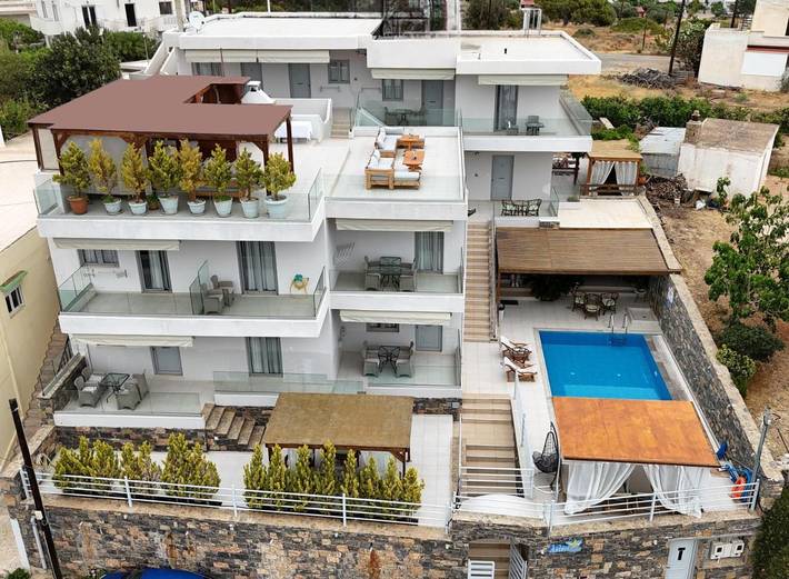 Location de vacances pour 5 personnes, avec jardin ainsi que piscine et vue dans Makri Gialos - 2