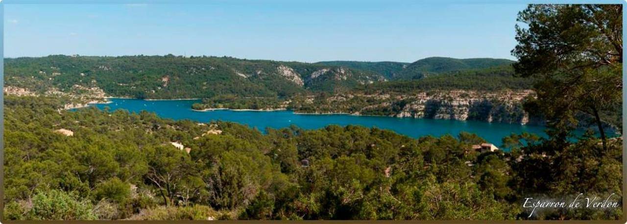 Panoramic lake view in Esparron-de-Verdon, Alpes-de-Haute-Provence