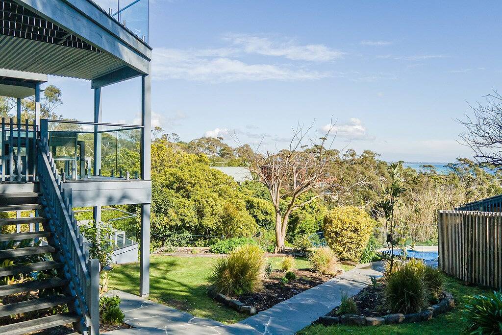Blick auf die Bucht von der Drury Lane in Melbourne, Mornington Peninsula