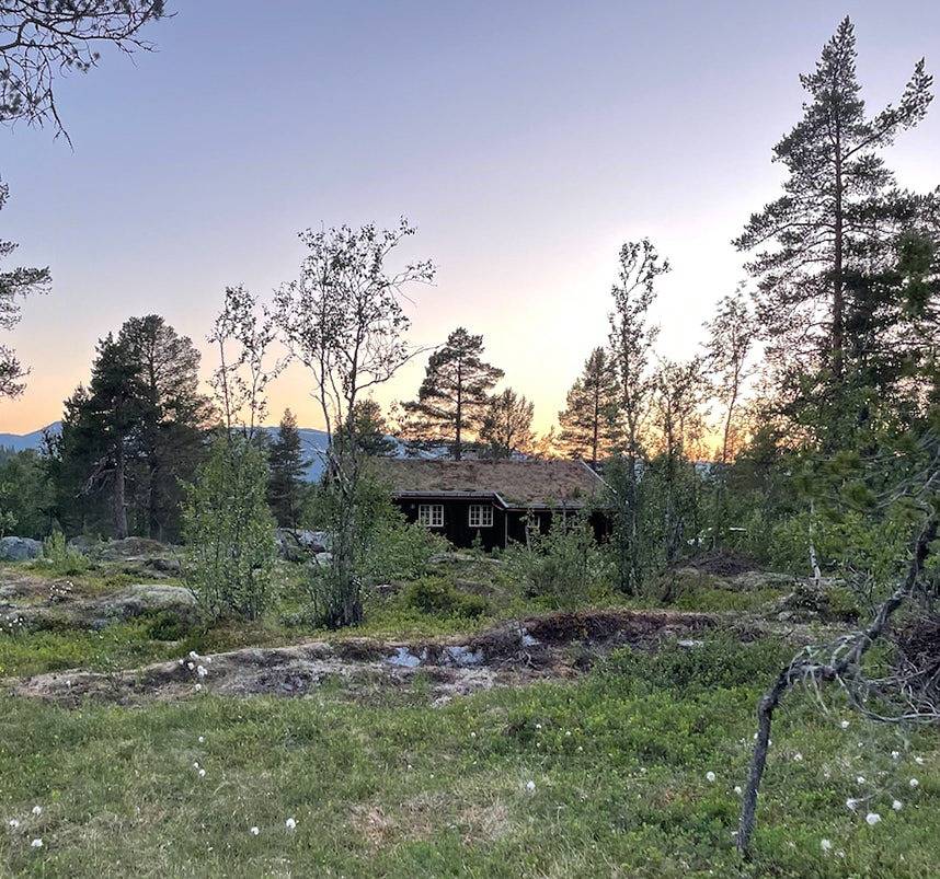 Hütte mit Blick auf das Raulandsfjell in Vinje