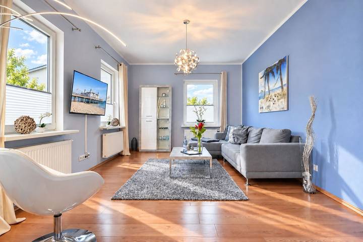 Ganze Wohnung, Haus Thalia 2 Strandläufer - strandnahe Ferienwohnung mit Terrasse in Drei Kaiserbäder, Heringsdorf