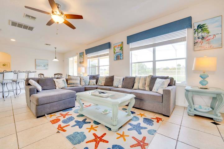 Große Villa – in der Nähe von Disney mit erweiterter Terrasse und Blick auf den Golfplatz in Highlands Reserve (FL), Zentral Florida