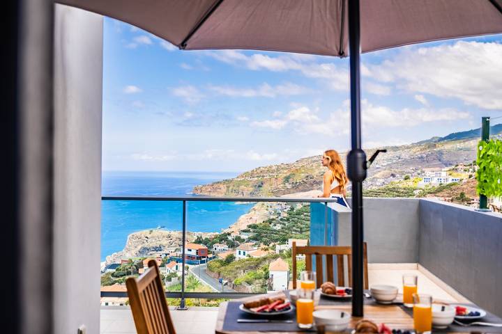 Casa de férias para 6 pessoas, com varanda e vista para o mar em Ribeira Brava