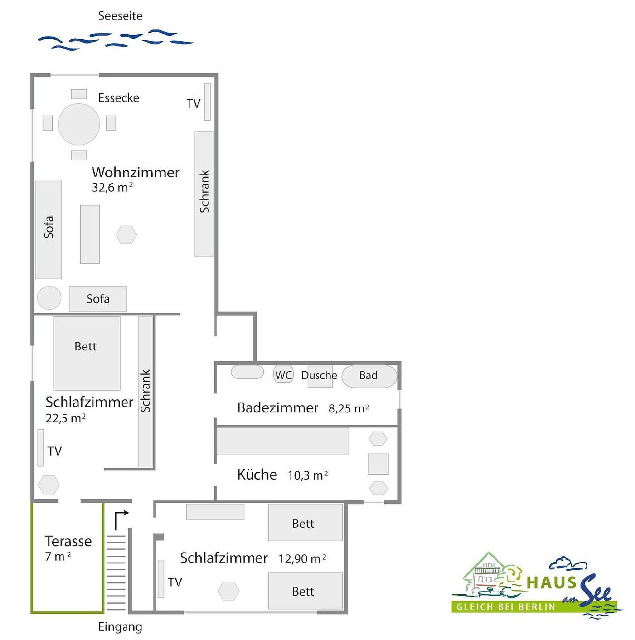 Ganze Ferienwohnung, Appartement in Zeuthen mit Kleiner Terrasse in Zeuthen, Dahme-Spreewald