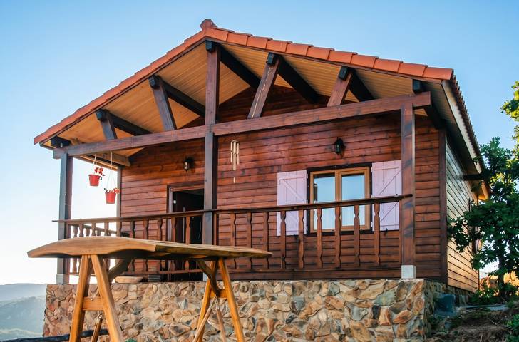 Berghütte mit Aussicht in Cañamero in Cañamero, Cáceres und Umgebung