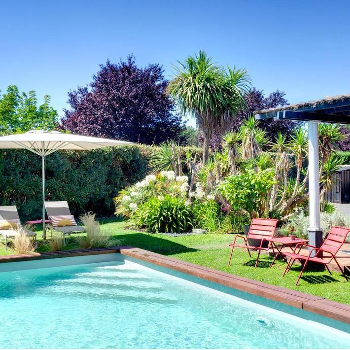 Maison d’hôte pour 2 personnes, avec Terrasse et Jardin ainsi que Piscine et Vue à Gujan-Mestras