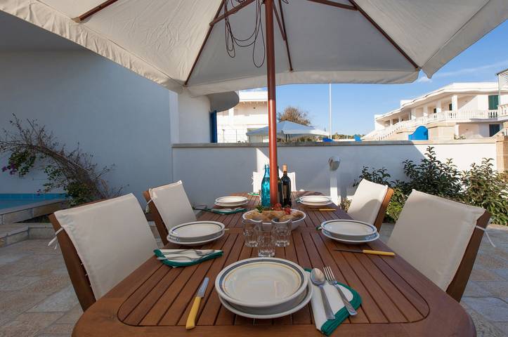Location de vacances pour 10 personnes, avec balcon/terrasse, animaux acceptés dans Marina di Pescoluse - 3