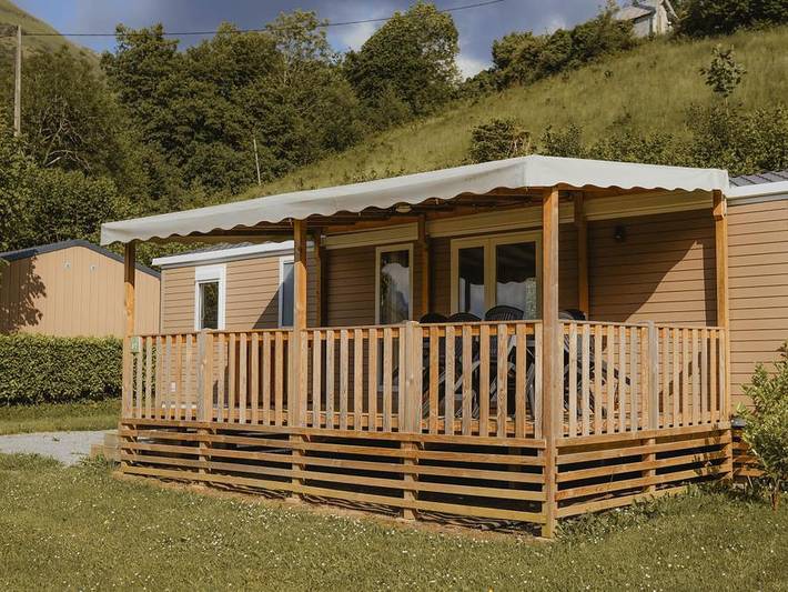 Camping Du Valentin - Mobilheim 6 personen - Prestige 6P - 3 Schlafzimmer mit Klimaanlage in Laruns, Béarn