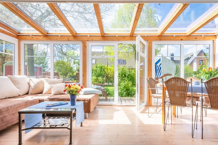 Ferienwohnung für 7 Personen, mit Sauna und Garten sowie Ausblick, kinderfreundlich in Langholz