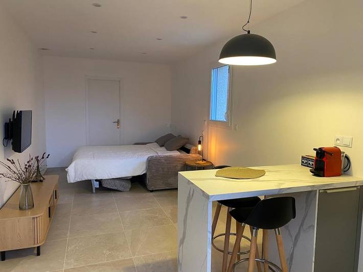 Appartement de vacances pour 2 personnes, avec jardin ainsi que terrasse et vue