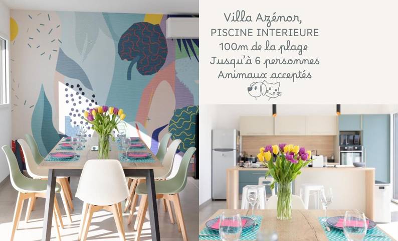 Location de vacances pour 6 personnes, avec piscine ainsi que vue et jardin, animaux acceptés à Sibiril