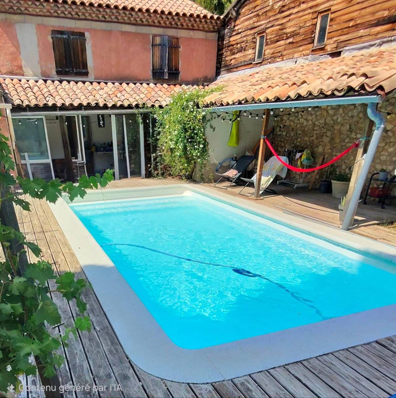 Studio entier, Studio « La Farigoulette » avec piscine partagée, terrasse privée et Wi-Fi in Aniane, Région de Lodève