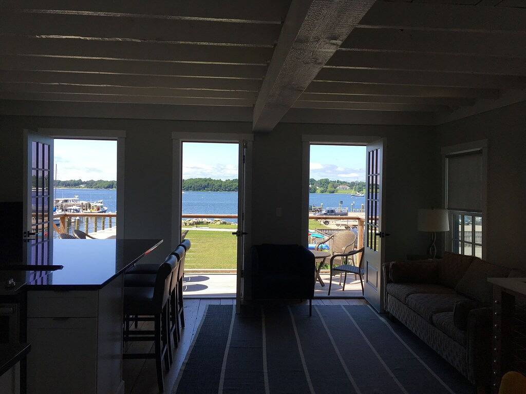 Historic Bristol Harbor Waterfront with Sunsets over Harbor in Bristol (RI), Bristol County