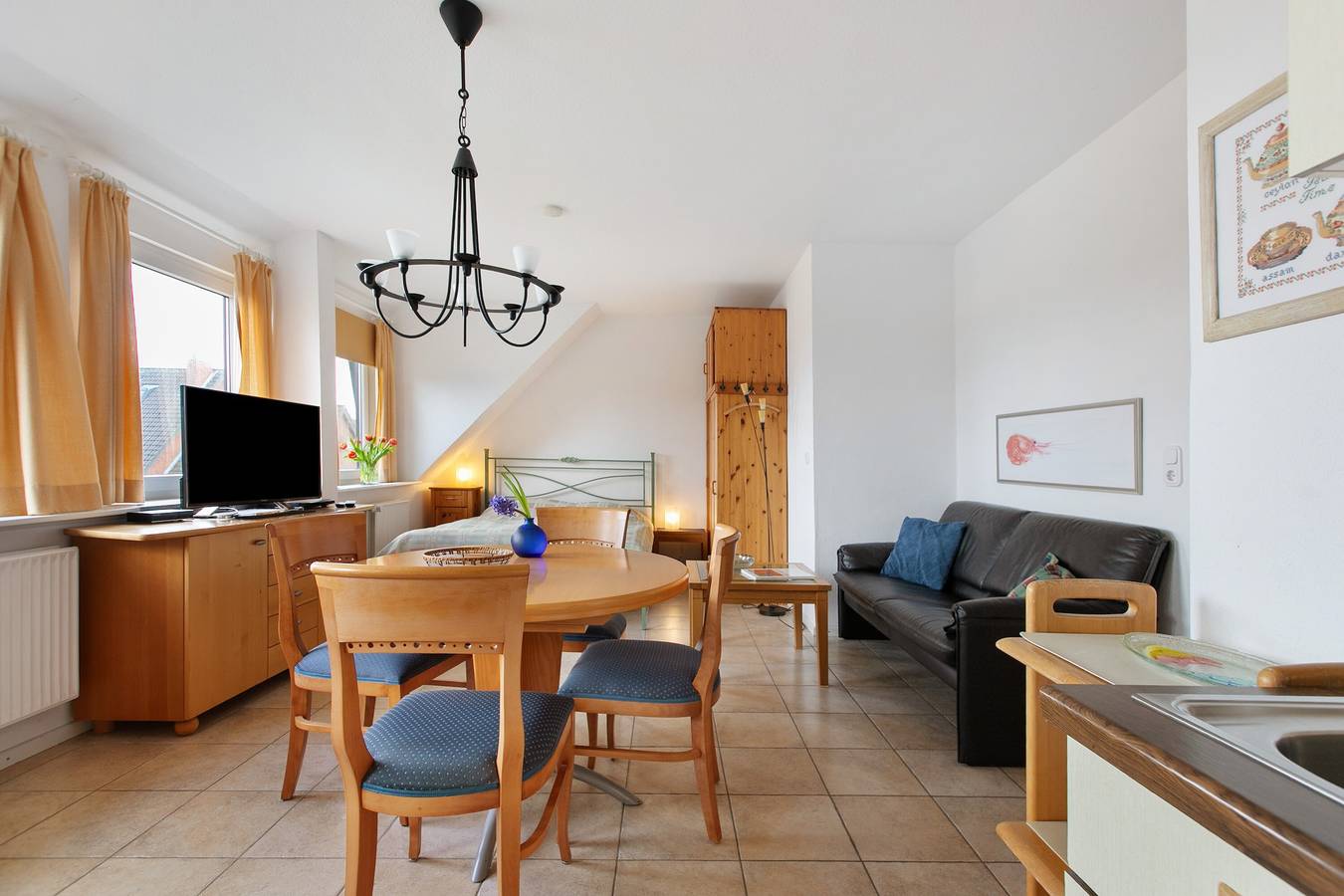 Estudio entero, Apartamento 'Fewo 5 Hamburger Hallig' con terraza compartida, jardín compartido y Wi-Fi in Dagebüll, Nordseeküste