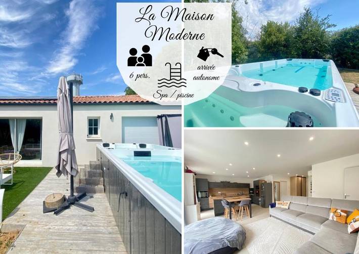 Location de vacances pour 6 personnes, avec Jacuzzi et Terrasse ainsi que Jardin et Piscine à Saint-Sauveur-d'Aunis