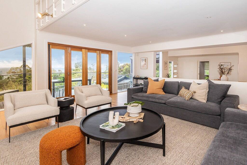 Blick auf die Bucht von der Drury Lane in Melbourne, Mornington Peninsula