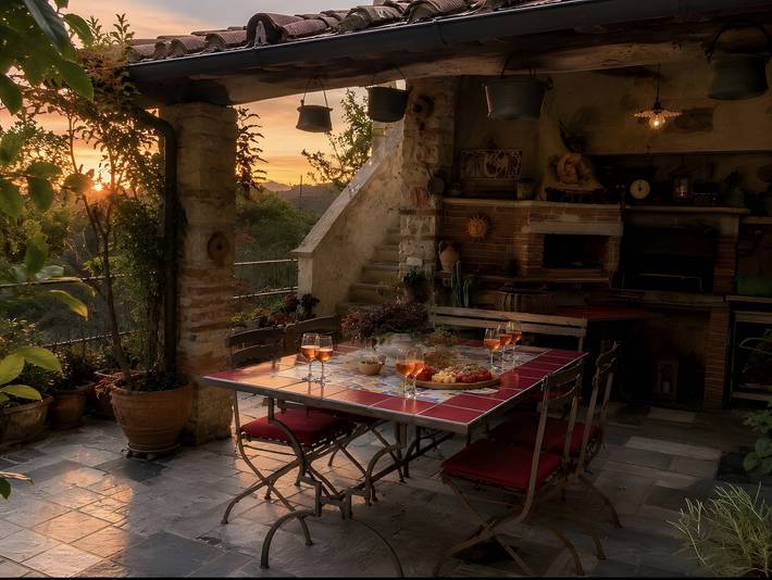 Ferienhaus 'La Corte Dei Limoni - Campagna' mit Bergblick, Wlan und Klimaanlage in Camaiore, Italienische Riviera