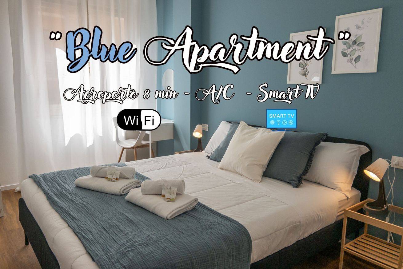 Ganze Wohnung, [Blaues Apartment] Flughafen 8 Min. • Ac • Smarttv in Genua (Stadt), Genua