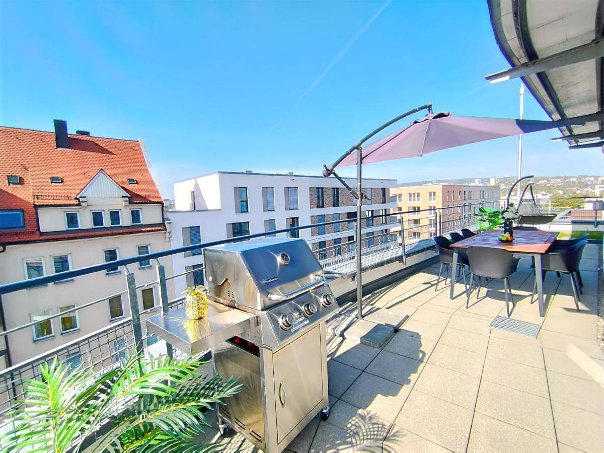 Ganze Wohnung, Ulmer Penthouse für 7, Arbeitsplatz, Xxl-Dachterrasse, Grill, Wii in Ulm, Schwaben