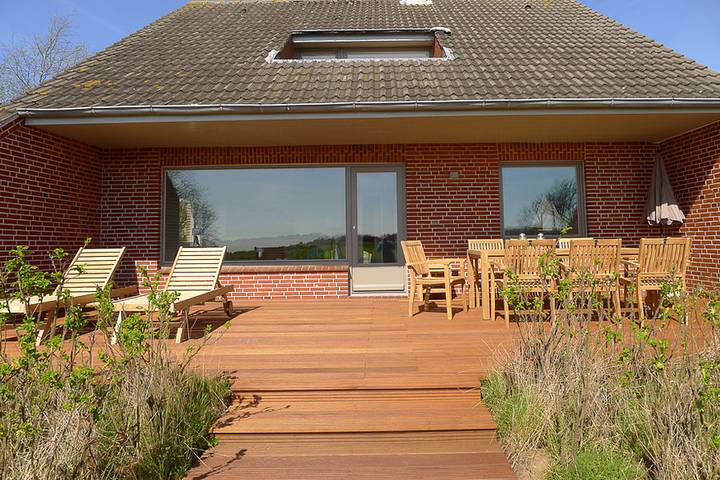 Ferienhaus mit Meerblick für 6 Personen, mit Balkon und Garten in Nieblum