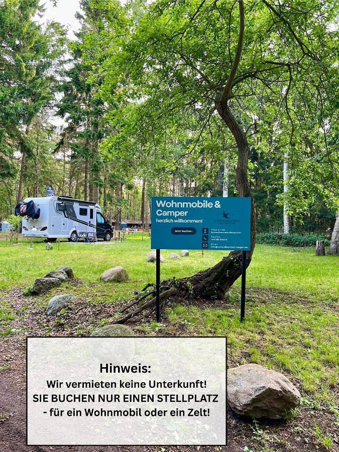 Campingplatz auf Rügen - Stellplatz für Wohnmobile , Wohnwagen , auch zum Zelten - in direkter Nähe zum Naturstrand -Natur Pur - Feriensiedlung Schwalbennest in Bakenberg, Dranske