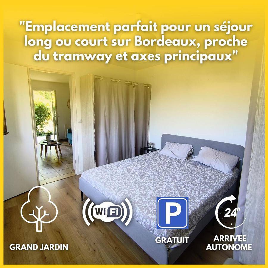 Appartement entier, Grand 2 pièces pour 4 personnes avec jardin in Eysines, Région de Bordeaux