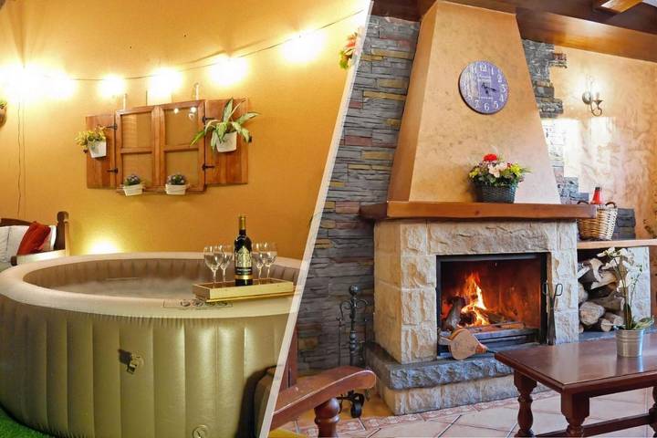 Casa rural para 8 personas, con jardín además de piscina y vistas, Se admiten mascotas en Solosancho