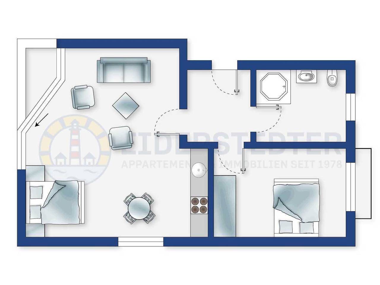 Ganze Ferienwohnung, Wohnung 4 (Id 097) - Wohnung 4 Duckdalben (Id 097) in St. Peter-Bad, St. Peter-Ording