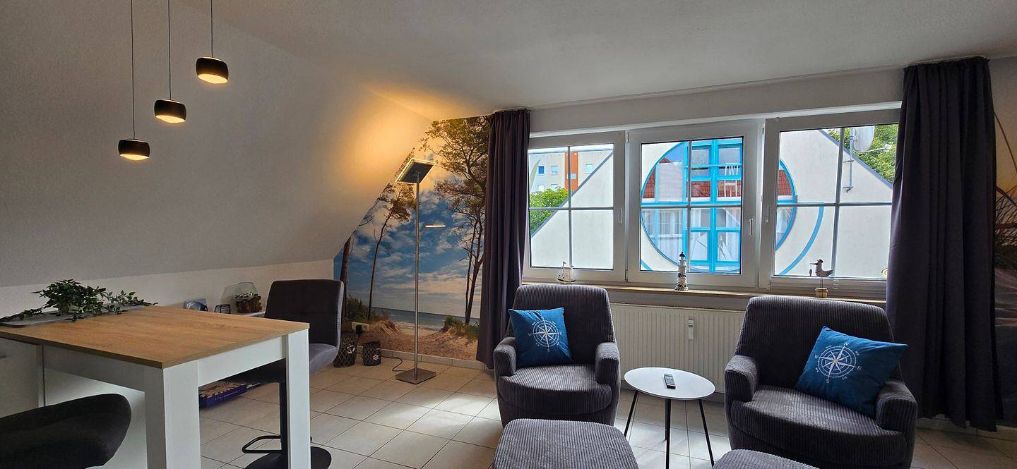 Ganze Wohnung, Zentrale 1-Zimmer-Ferienwohnung mit ca. 32 m² Wohnfläche für 2 Pers. mit Wlan in Graal-Müritz, Rostock und Umgebung