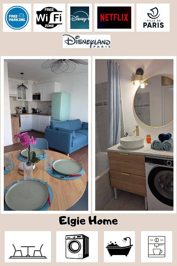 Location de vacances pour 4 personnes, avec Balcon ainsi que Terrasse et Vue à Bussy-Saint-Georges