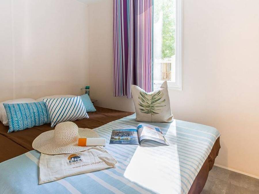 Camping l'Etoile de Mer - Mobilheim 4 personen - Mobilheim „Cocoon“ für 4 Personen, 2 Schlafzimmer, 25 m², ohne Klimaanlage in Sérignan, Mittelmeerküste (Frankreich)