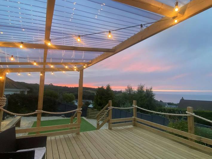 Glamping for 4 people, with Ocean view and Terrace as well as Garden in Ceredigion
