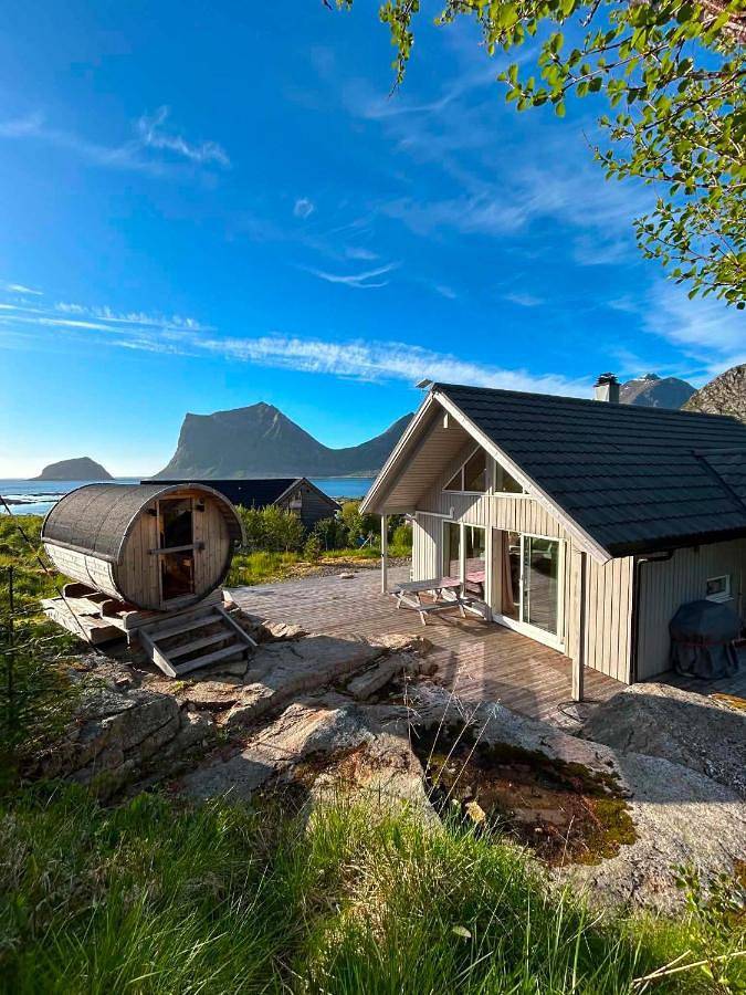 Haukland beach panorama - with Sauna in Vestvågøy
