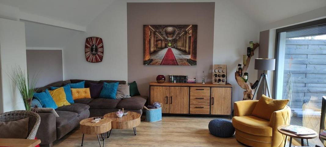Ferienwohnung für 3 Personen, mit Balkon und Terrasse sowie Garten und Ausblick