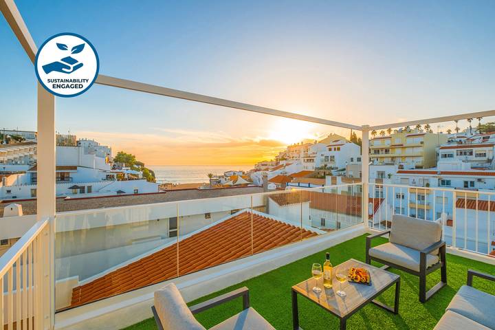 Apartamento de férias para 8 pessoas, com terraço em Lagoa