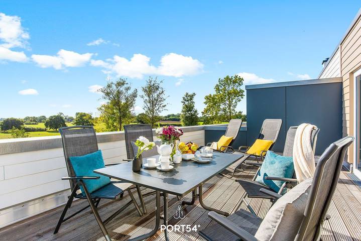 Ferienwohnung für 6 Personen, mit Balkon und Sauna sowie Ausblick in Schlei