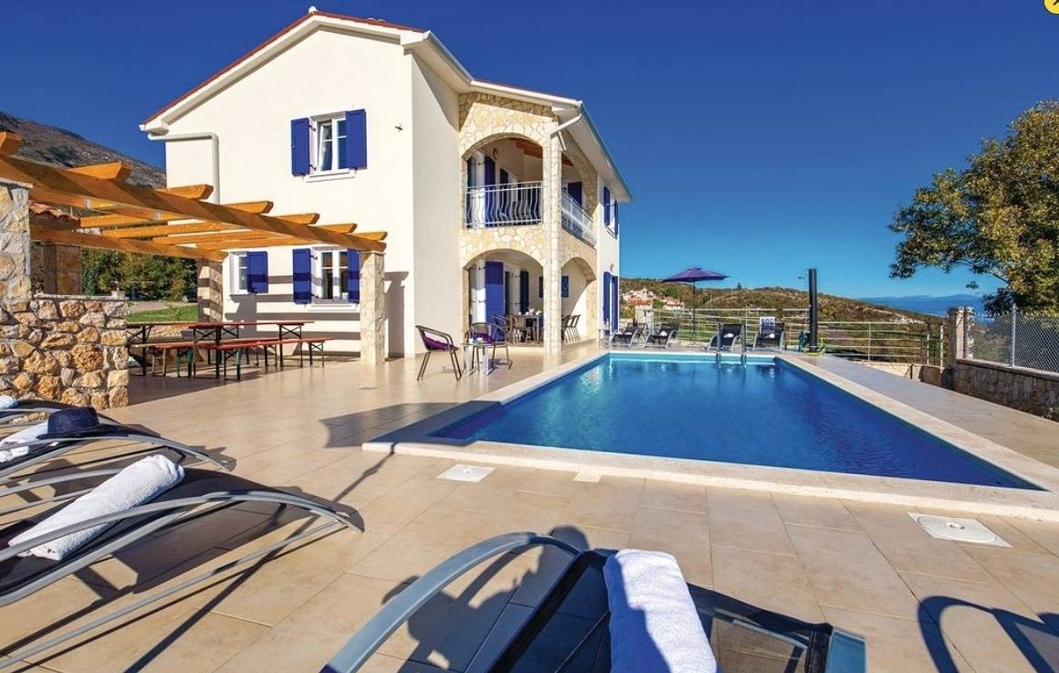 Gorgeous sea-view Villasol with pool & Bbq in Moscenicka Draga, Primorje-Gorski Kotar