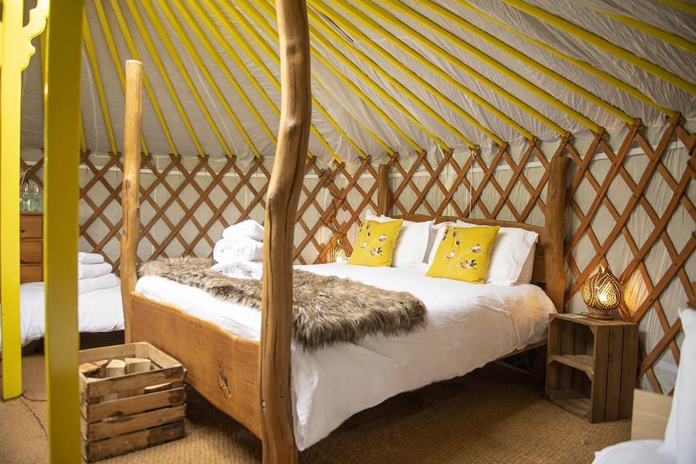 With views across Wether Fell, waking up in Goldfinch Yurt is like no other in Yorkshire Dales National Park
