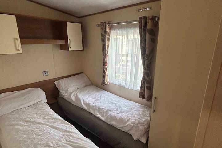 Roulotte-Familie-Eigenes Badezimmer-Blick auf den Wald in Newton Stewart, Dumfries und Galloway