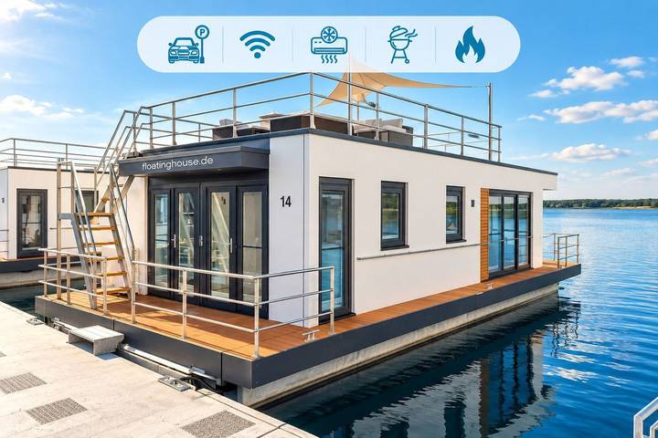 Ferienhaus für 6 Personen, mit Terrasse und Seeblick sowie Ausblick in Vetschau