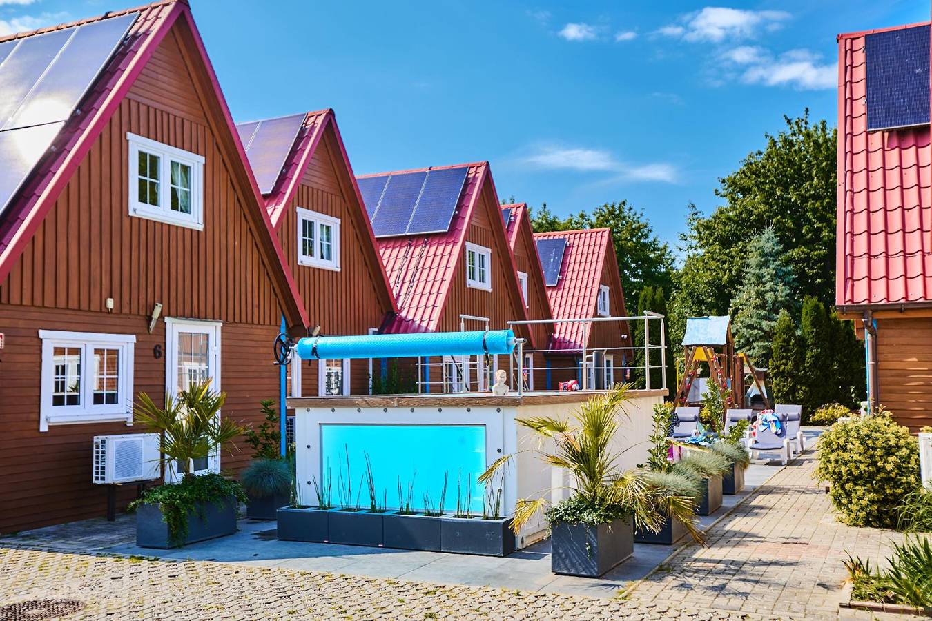 Boathouse with swimming pool in Rewal, Powiat gryficki