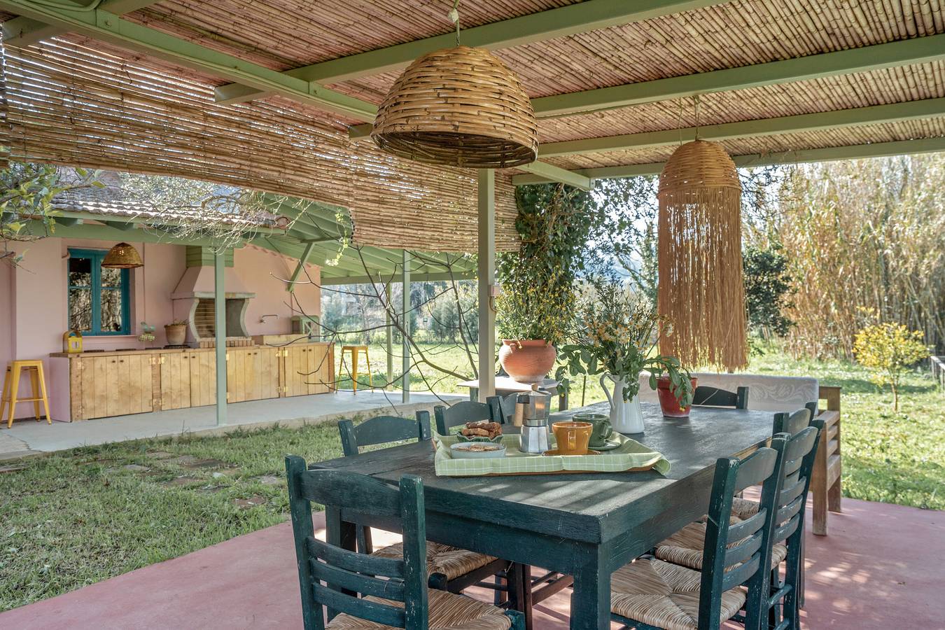 Holiday Home 'Lefkadas Bohemian Cottage' with Mountain View, Wi-Fi and Air Conditioning in Lefkada City, Greece