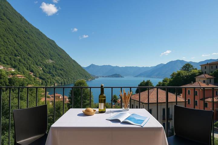 Ferienwohnung für 2 Personen, mit Terrasse und Pool sowie Seeblick - 1
