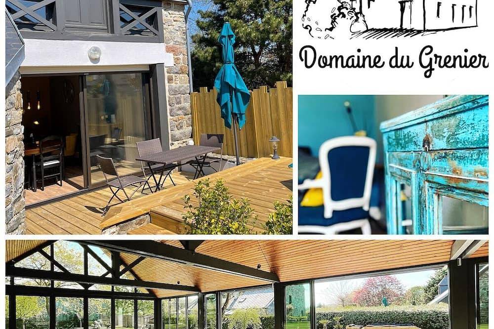 En una antigua granja, carácter cabaña, piscina, spa, sauna #arm in Yffiniac, Côte de Goëlo