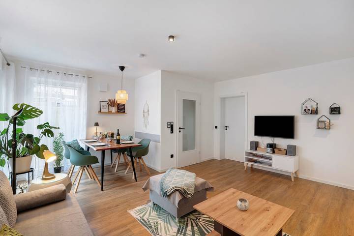 Appartement entier, Appartement 'Wohnung Familienglück Nähe München' avec terrasse privée et Wi-Fi in Pfaffing, Arrondissement de Rosenheim