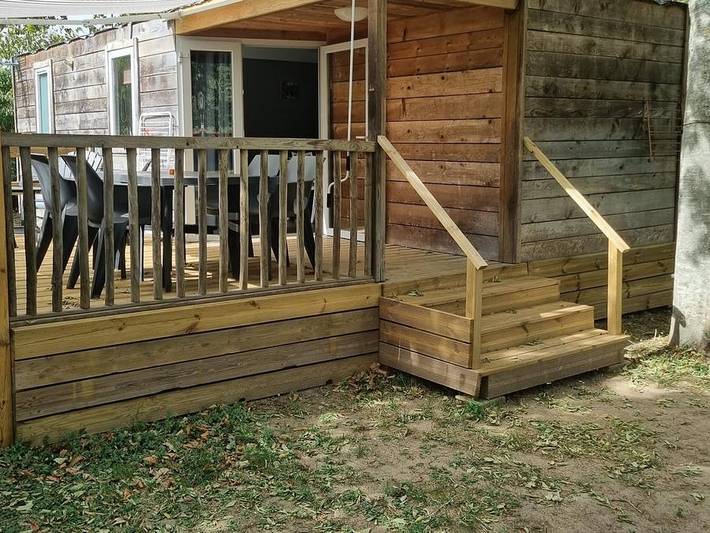 Camping Le Moulin Du Roy - Mobilheim 4 personen - Mobilheim Cottage Bois Confort - 2 Zimmer - Klimaanlage - 25m² - - - - - - - - - - - - - - - -. in Revel, Lauragais
