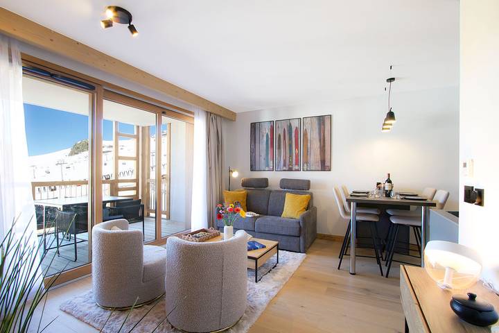 Location de vacances pour 4 personnes, avec Balcon ainsi que Piscine et Sauna à Huez